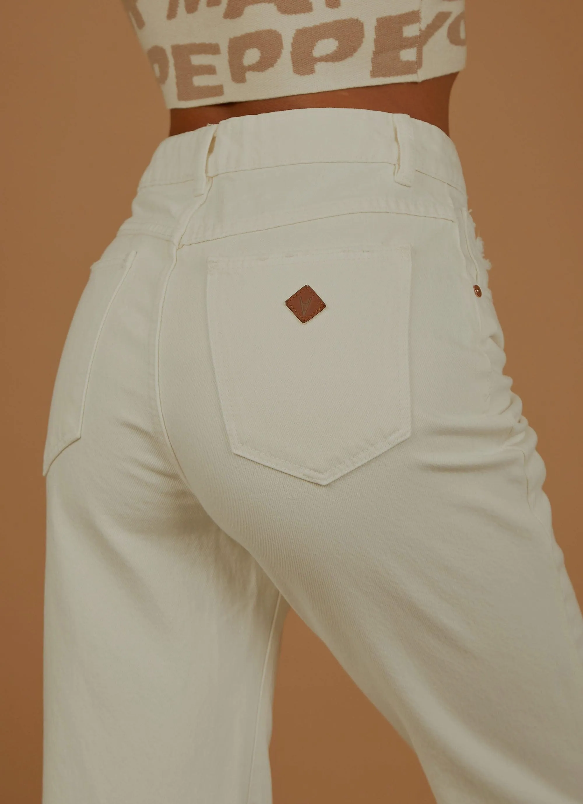 A 94 High Straight Jean - White Fade Rip