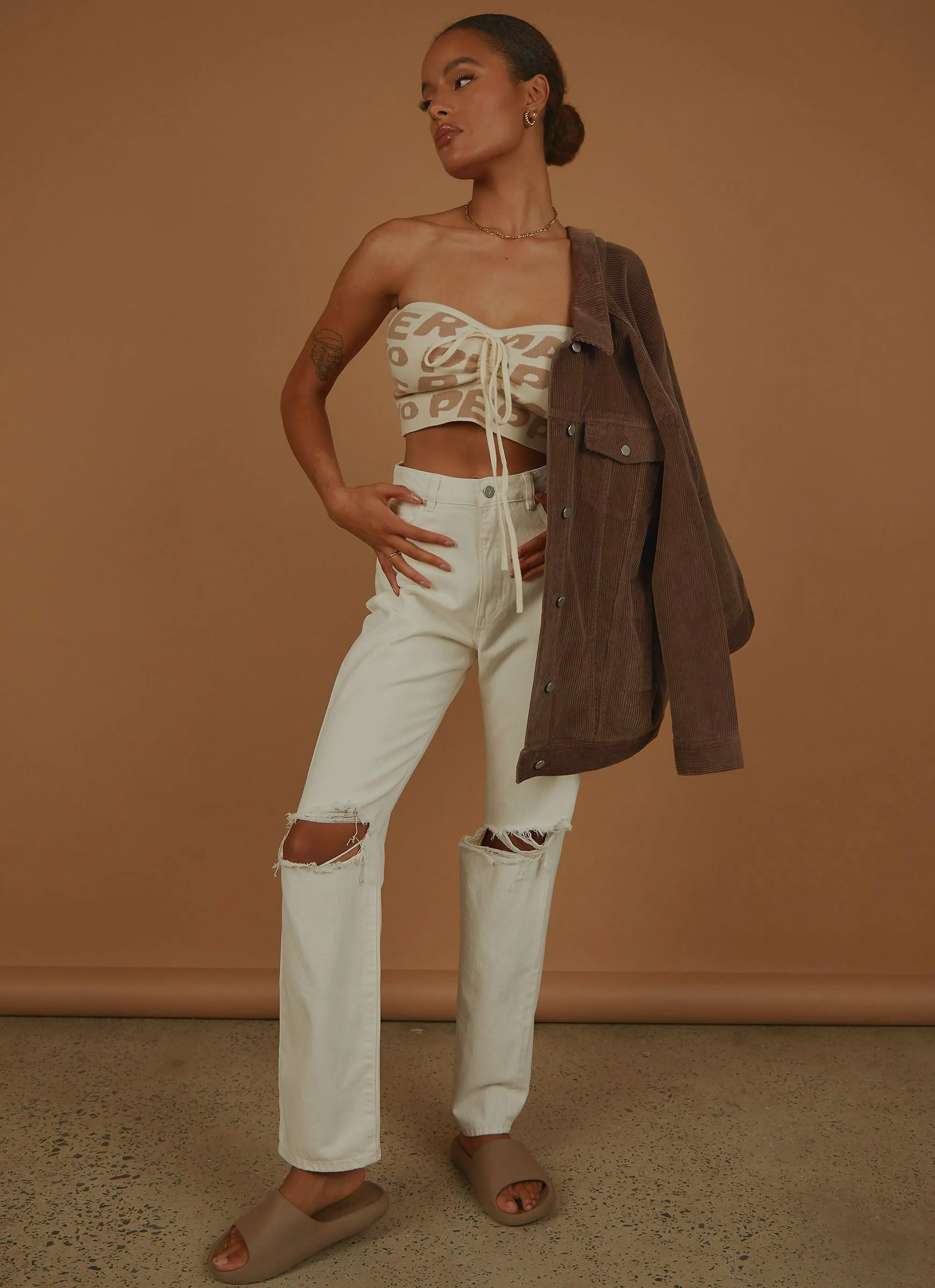 A 94 High Straight Jean - White Fade Rip