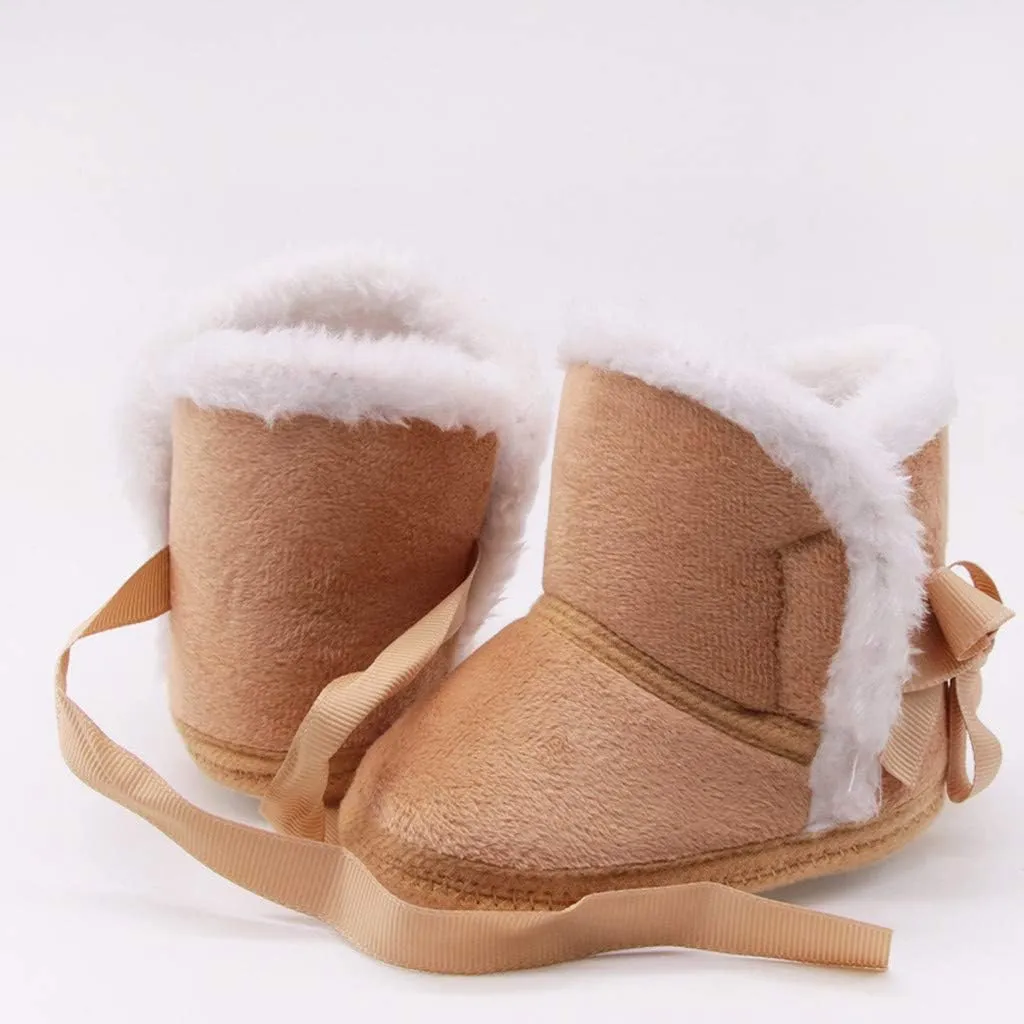 Baby Girls Winter Lined Fuzzy Boots Toddler Kid Fashion Fr Lined Lightweight Warm Snow Boots For Everyday Wear