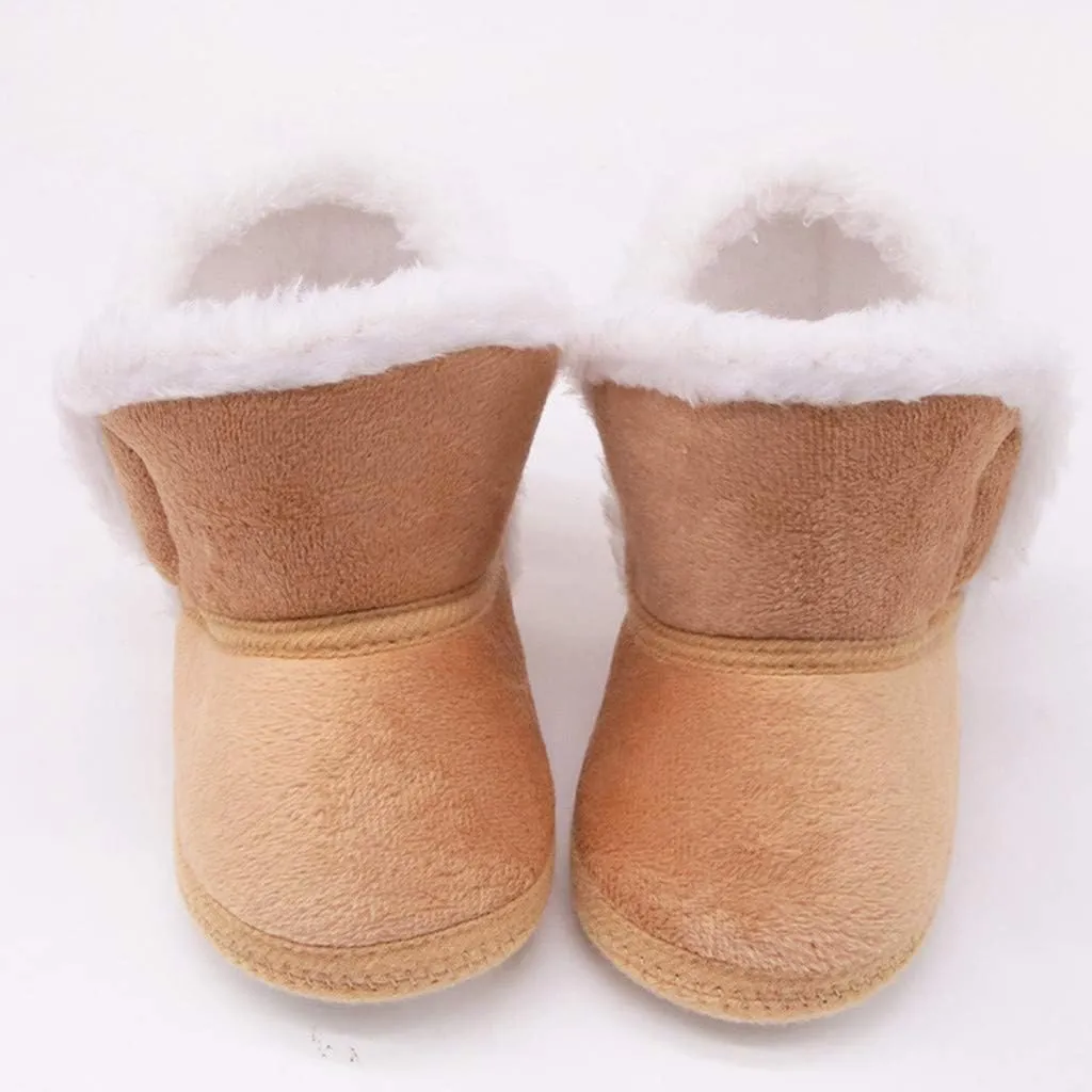 Baby Girls Winter Lined Fuzzy Boots Toddler Kid Fashion Fr Lined Lightweight Warm Snow Boots For Everyday Wear