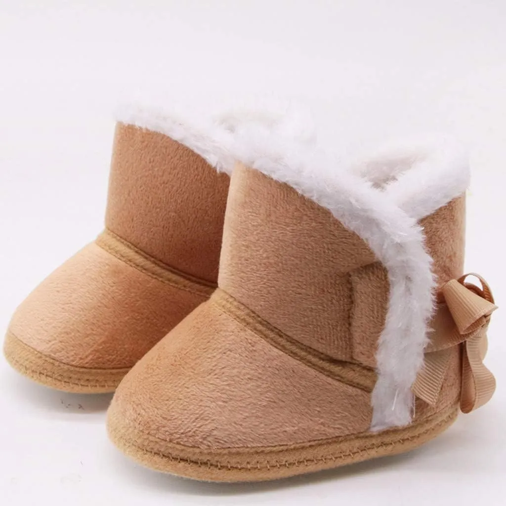 Baby Girls Winter Lined Fuzzy Boots Toddler Kid Fashion Fr Lined Lightweight Warm Snow Boots For Everyday Wear