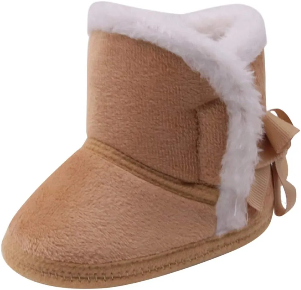 Baby Girls Winter Lined Fuzzy Boots Toddler Kid Fashion Fr Lined Lightweight Warm Snow Boots For Everyday Wear