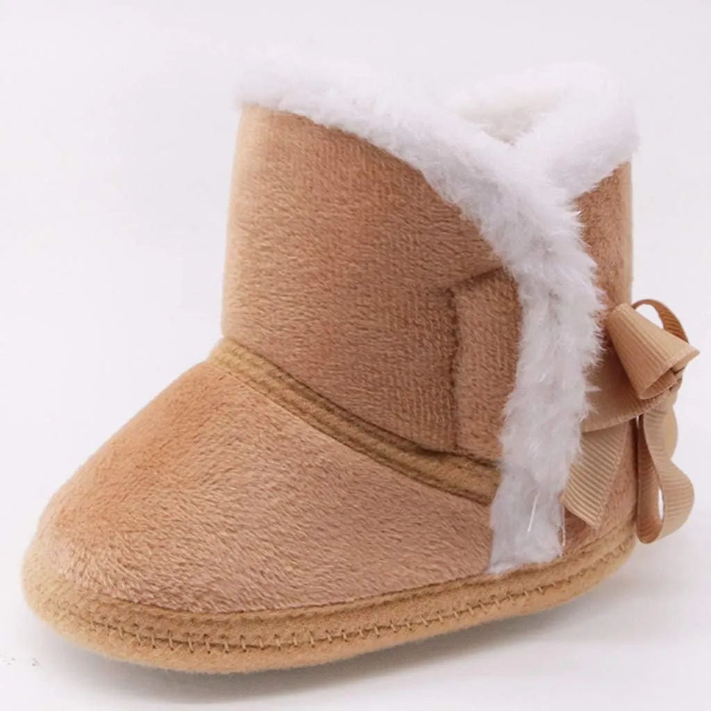 Baby Girls Winter Lined Fuzzy Boots Toddler Kid Fashion Fr Lined Lightweight Warm Snow Boots For Everyday Wear