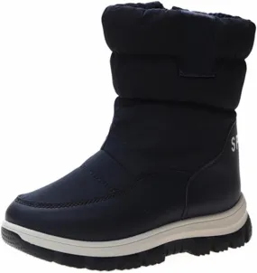 Big Kids Thick Snow Boots Boys Girls Kids Childrens Outdoor Ski Fashion Shoes Winter Warm Light Non Slip Flat Booties