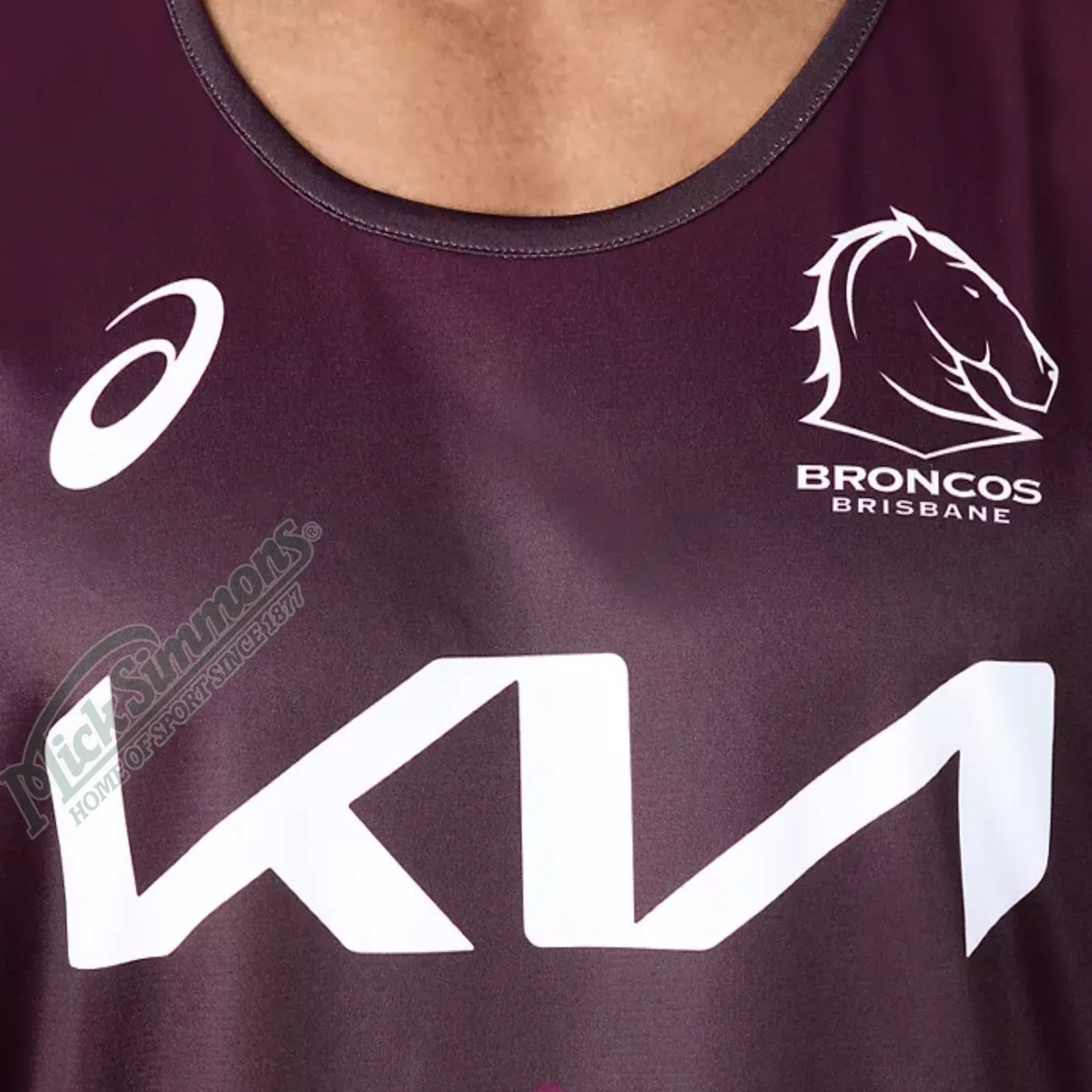 Brisbane Broncos 2024 Men's Training Singlet NRL Rugby League by Asics