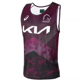 Brisbane Broncos 2024 Men's Training Singlet NRL Rugby League by Asics