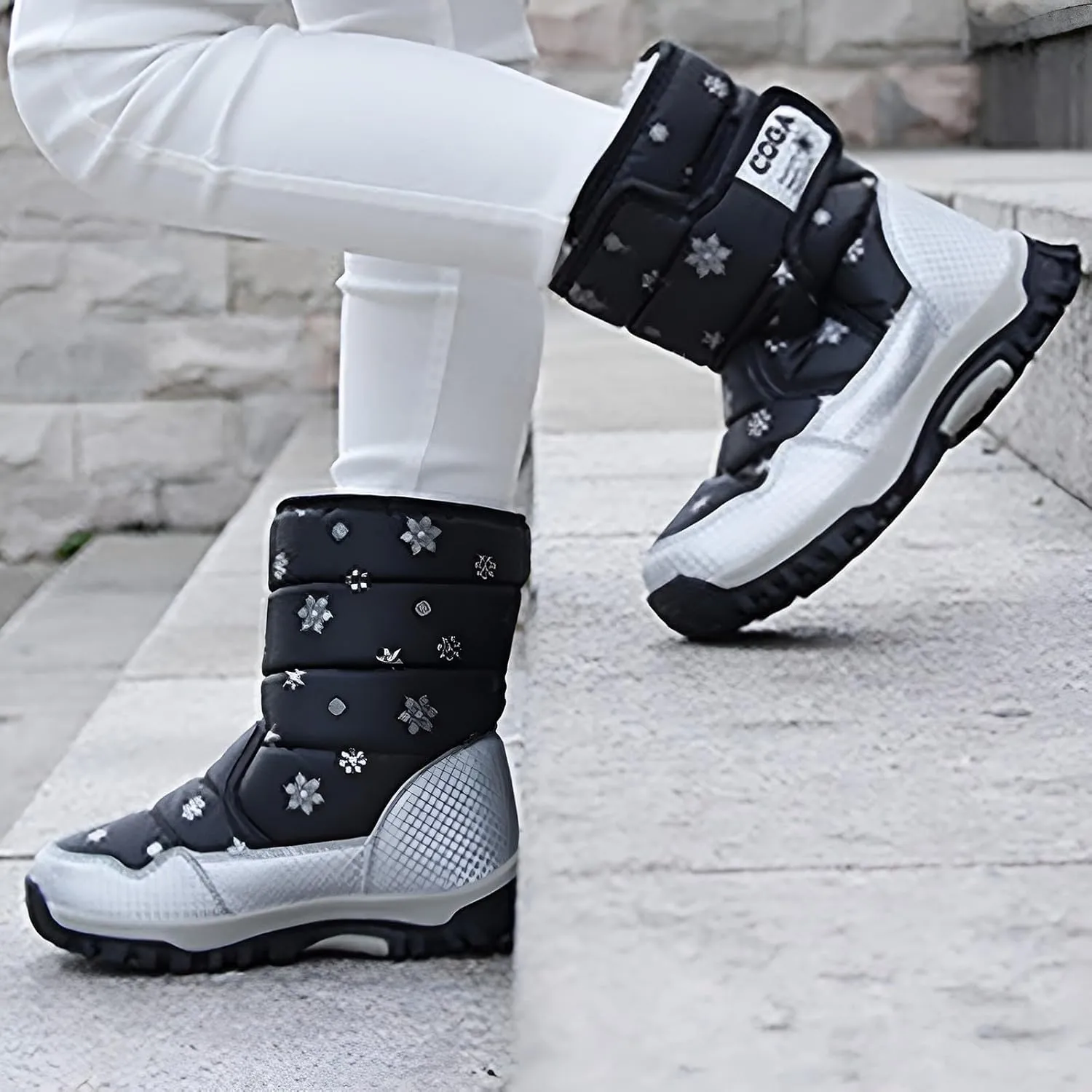 DIYCAM Toddler Boys Girls Snow Boots, Winter Insulated Outdoor Boots for Kids Boys Girls Winter Snow Boots Outdoor Non Slip Walking Shoes Cold Weather Hiking Boots Winter Baby Shoes