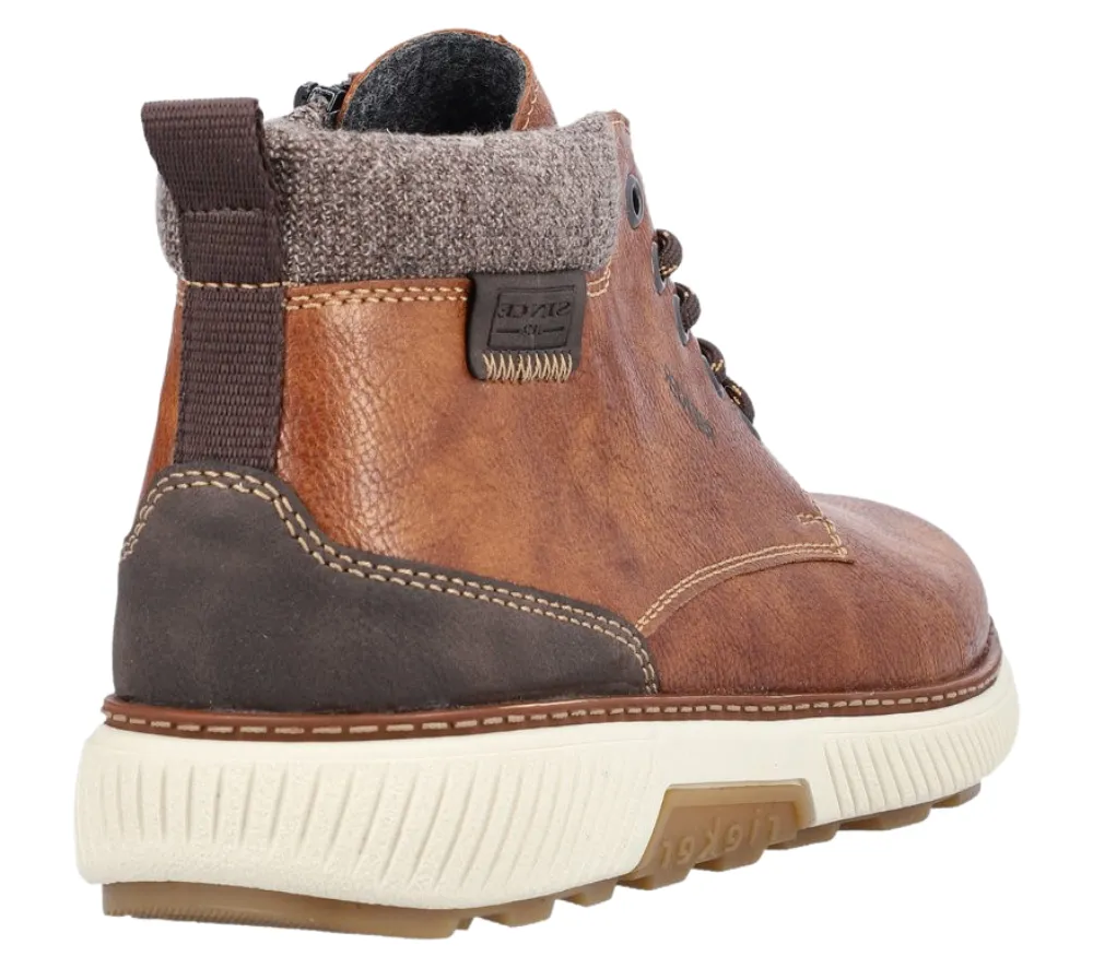 Ghete casual, barbati, RIEKER, B3330-25 maro, piele ecologica