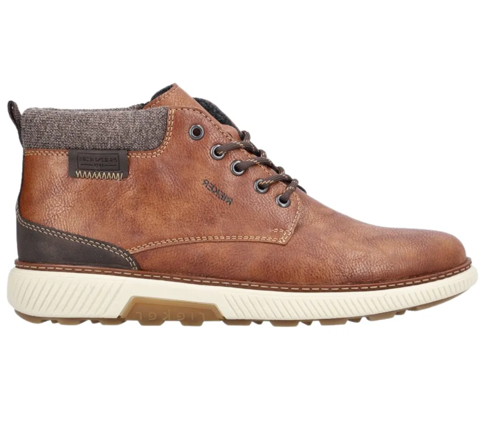 Ghete casual, barbati, RIEKER, B3330-25 maro, piele ecologica