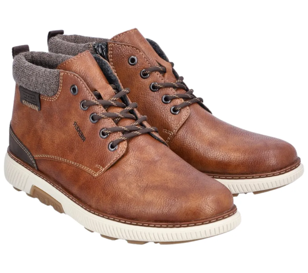 Ghete casual, barbati, RIEKER, B3330-25 maro, piele ecologica