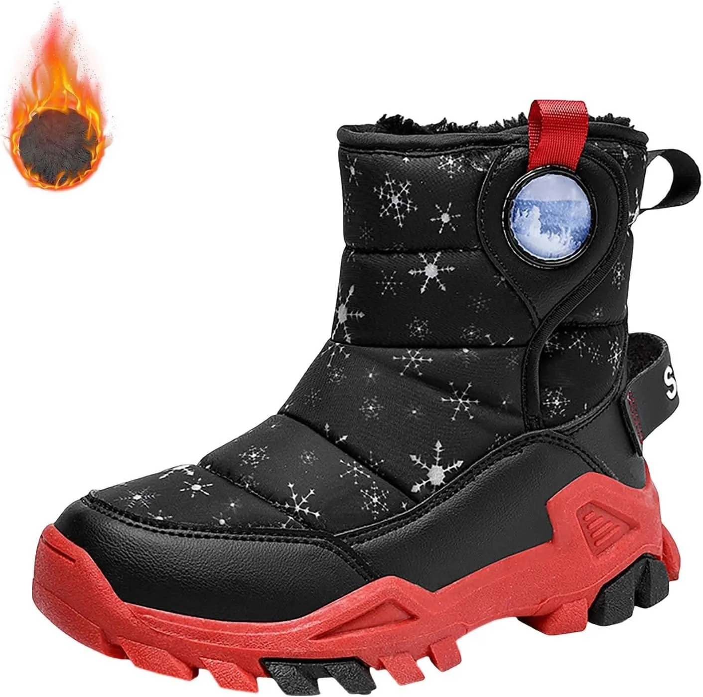 Girls Boys Snow Boots Outdoor Warm Comfortable Non Slip Mid Calf Padded Small Big Kids Winter Shoes Toddler Shoes Winter