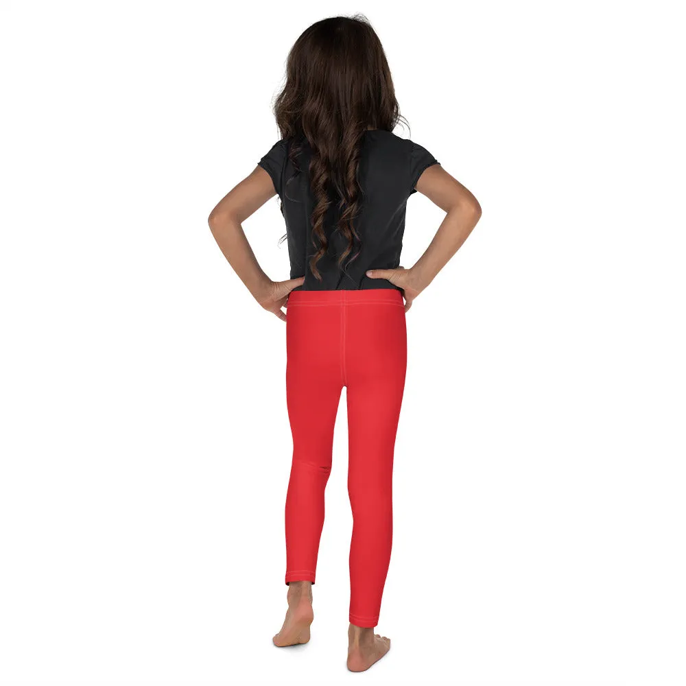 Kids' Girls Yoga Pants Workout Leggings Jiu-Jitsu 001 - Scarlet