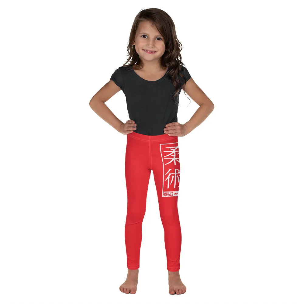 Kids' Girls Yoga Pants Workout Leggings Jiu-Jitsu 001 - Scarlet