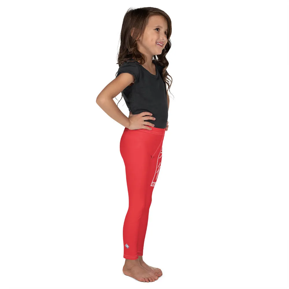 Kids' Girls Yoga Pants Workout Leggings Jiu-Jitsu 001 - Scarlet