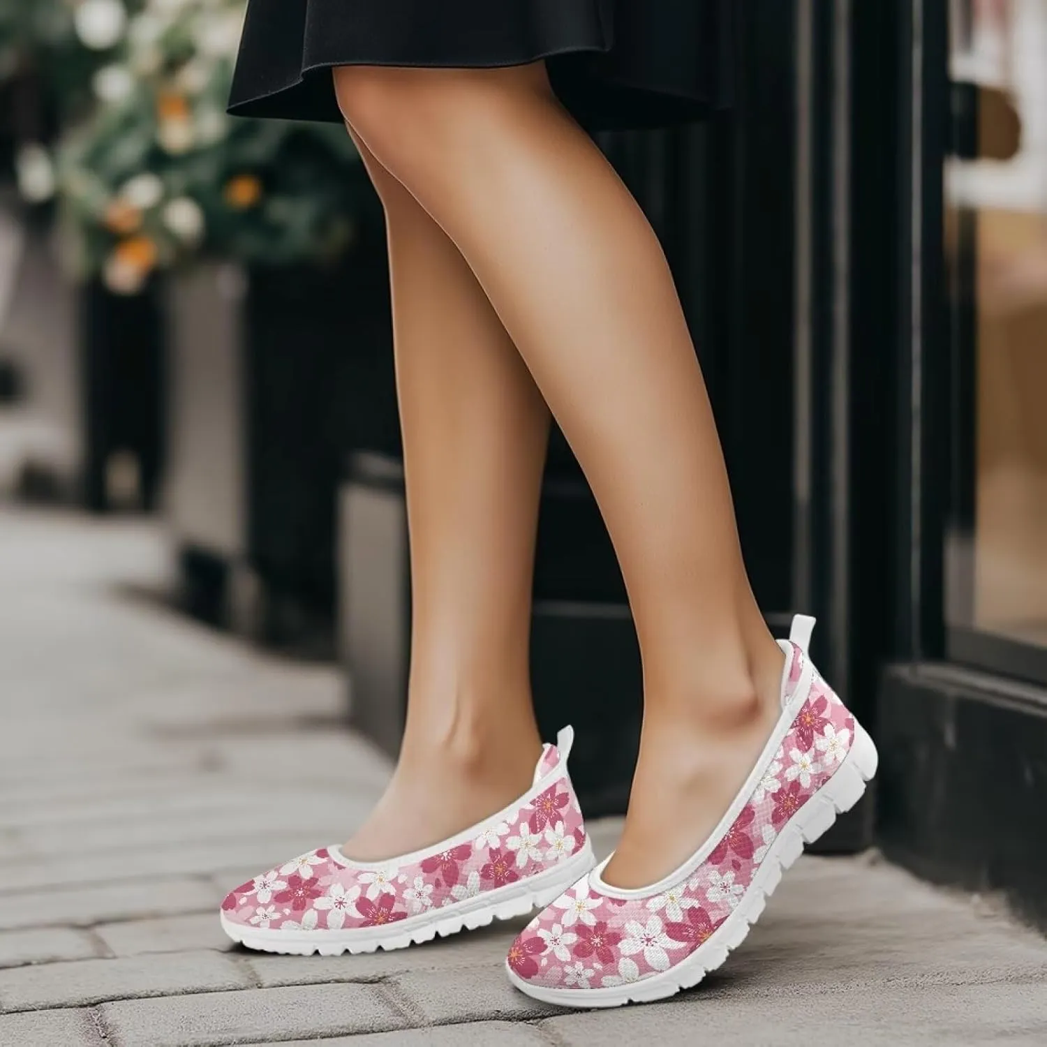 Ladies Slip on Loafer Shoes Womens Flats Shoes Ballet Pregnant Women Work Casual Comfortable White Sole
