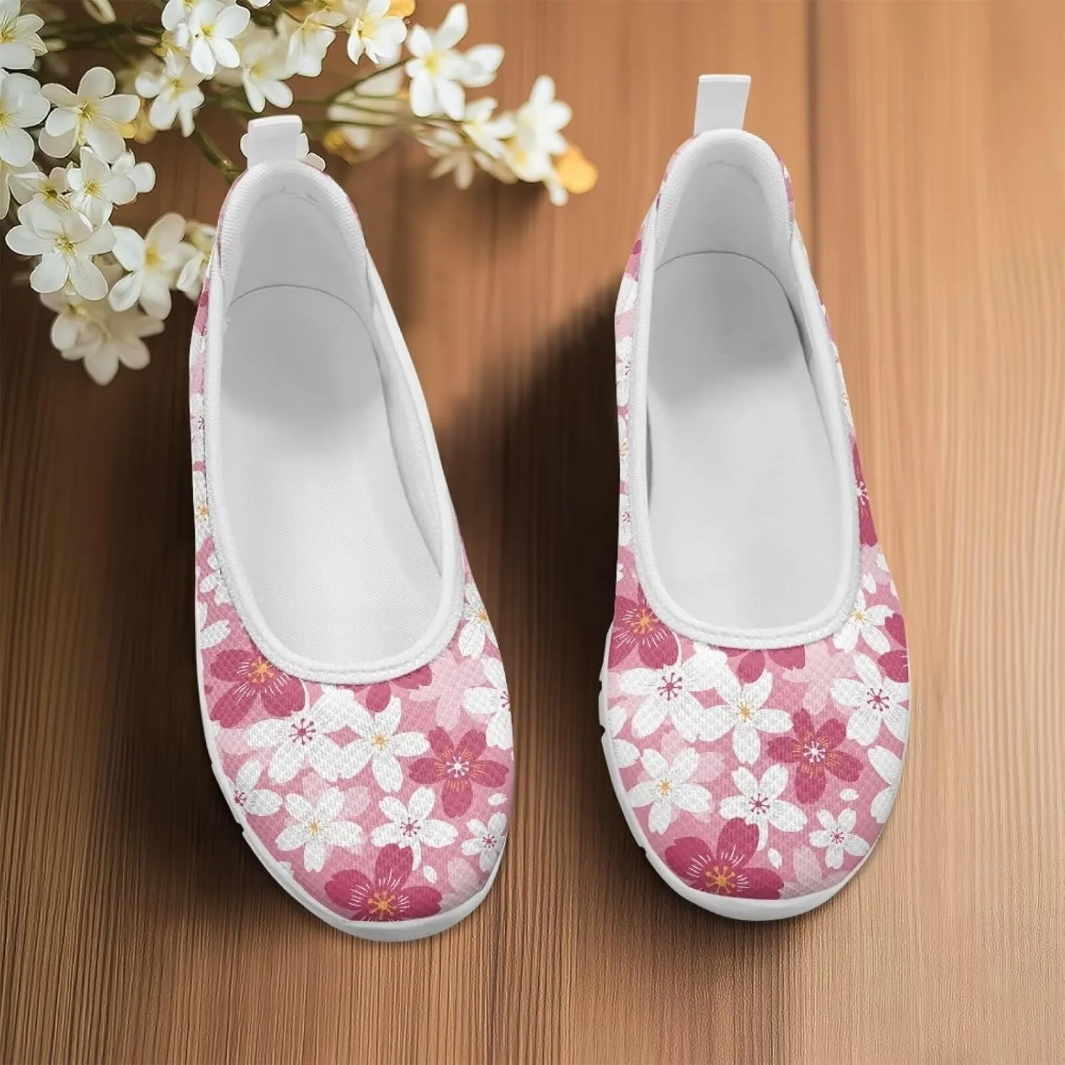 Ladies Slip on Loafer Shoes Womens Flats Shoes Ballet Pregnant Women Work Casual Comfortable White Sole