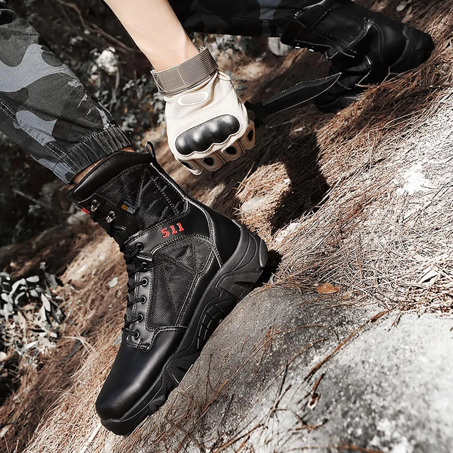 Large size field training, battlefield training, military boots, combat boots, snow boots, men's shoes