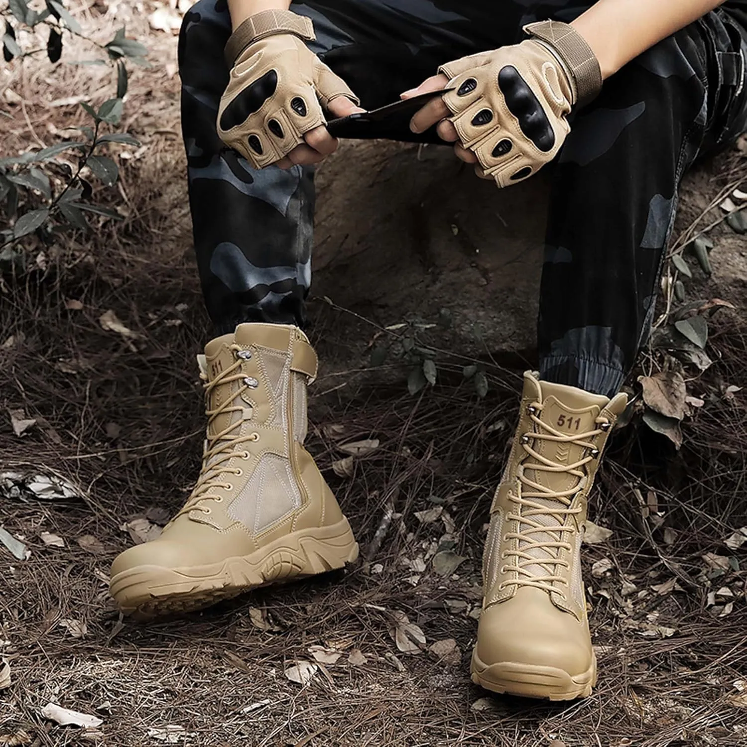 Large size field training, battlefield training, military boots, combat boots, snow boots, men's shoes