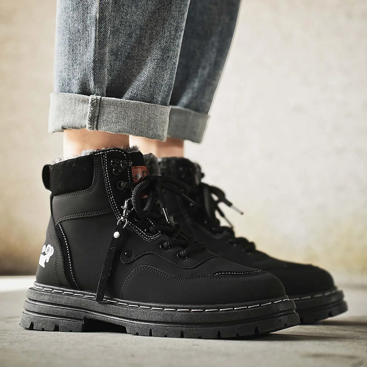 Large size snow boots, cotton shoes, men's outdoor field training, battlefield training, military boots