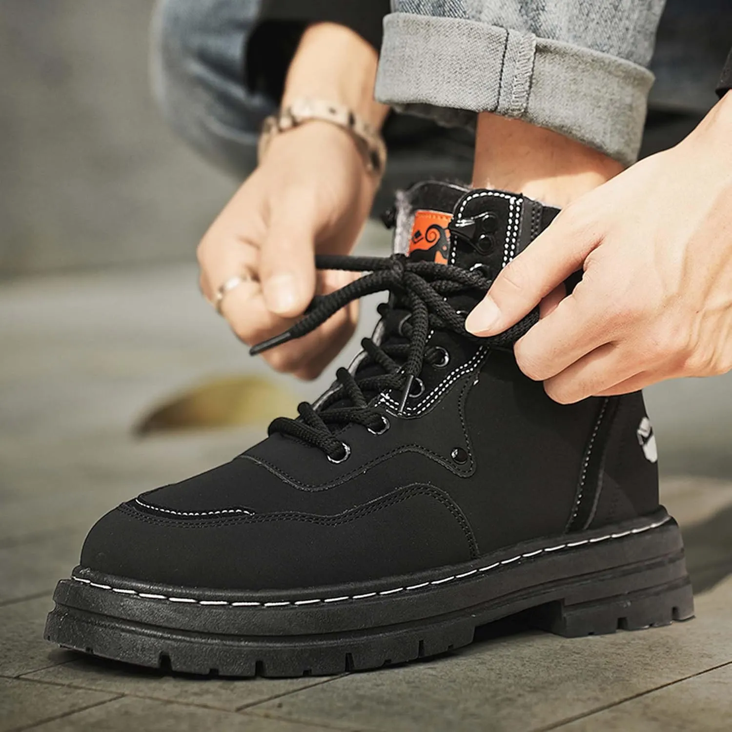 Large size snow boots, cotton shoes, men's outdoor field training, battlefield training, military boots