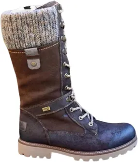 LIUsj JUNST Women Mid-Calf Boots Platform Chunky Heel Lace Up Winter Boots Fashion Wool Round Toe Side Zip Closure Combat Boots Women's Ankle Boots & Booties Ladies Snow Boots,Brown,41