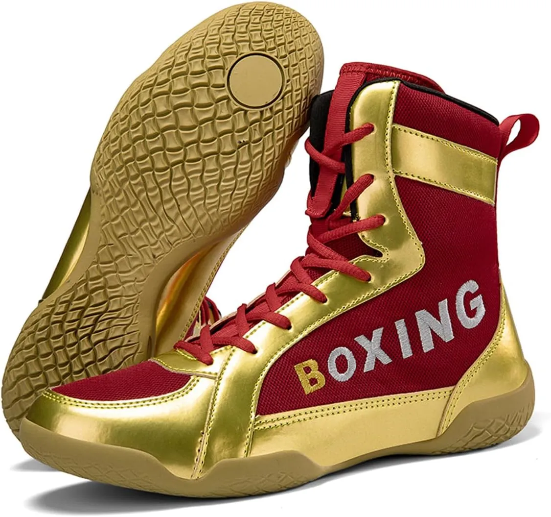 Men's Mesh Wrestling Trainers Lightweight Fighting Athletic Fitness Sneakers Casual Breathable Boxing Boots