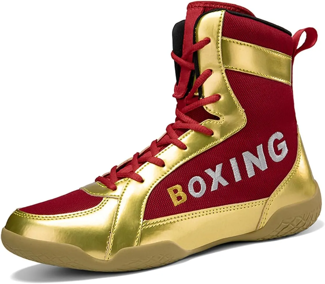Men's Mesh Wrestling Trainers Lightweight Fighting Athletic Fitness Sneakers Casual Breathable Boxing Boots