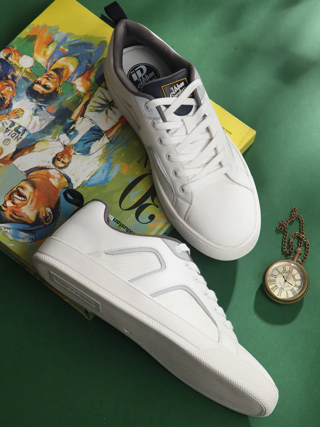 White Lace-Up Mens Smart Casual Sneaker - ID3076