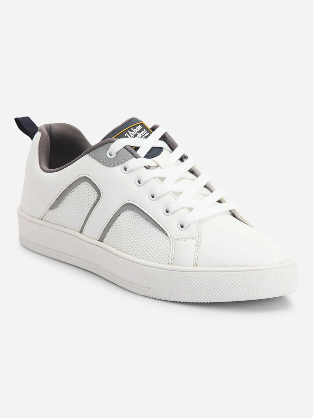 White Lace-Up Mens Smart Casual Sneaker - ID3076
