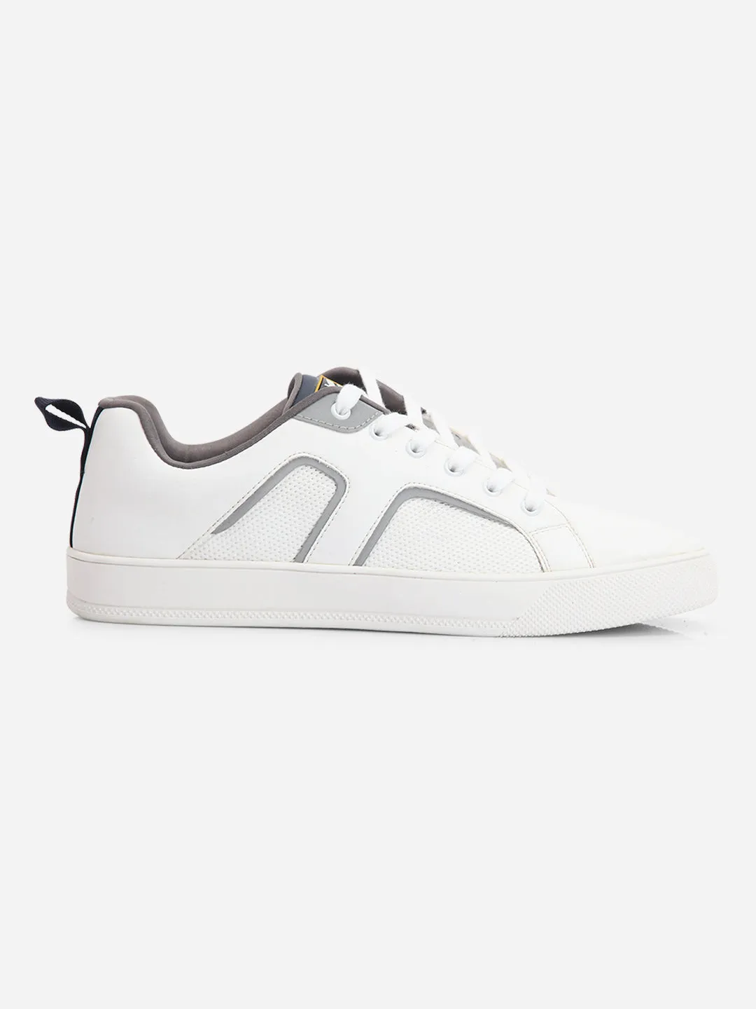White Lace-Up Mens Smart Casual Sneaker - ID3076
