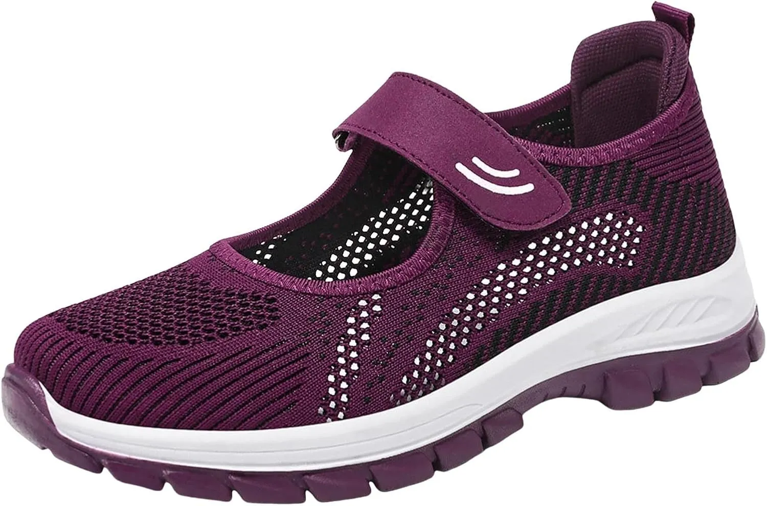 Running Shoes for Women Casual Shoes Elastic Fly Woven Mesh Shoes Hook and Loop Strap Running Shoes for Women