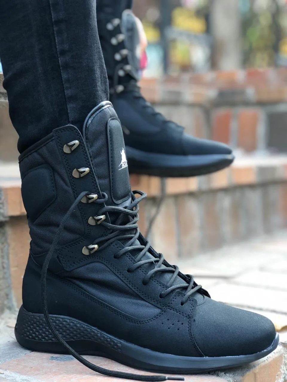 Sneakerjeans Black Combat Military Boots 222