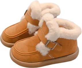 Unisex Kids Warm Furry Winter Ankle Boots Boys Girls Cozy Fleece Plush Soft Fuzzy Fr Youth Boys Winter Boots Size 5