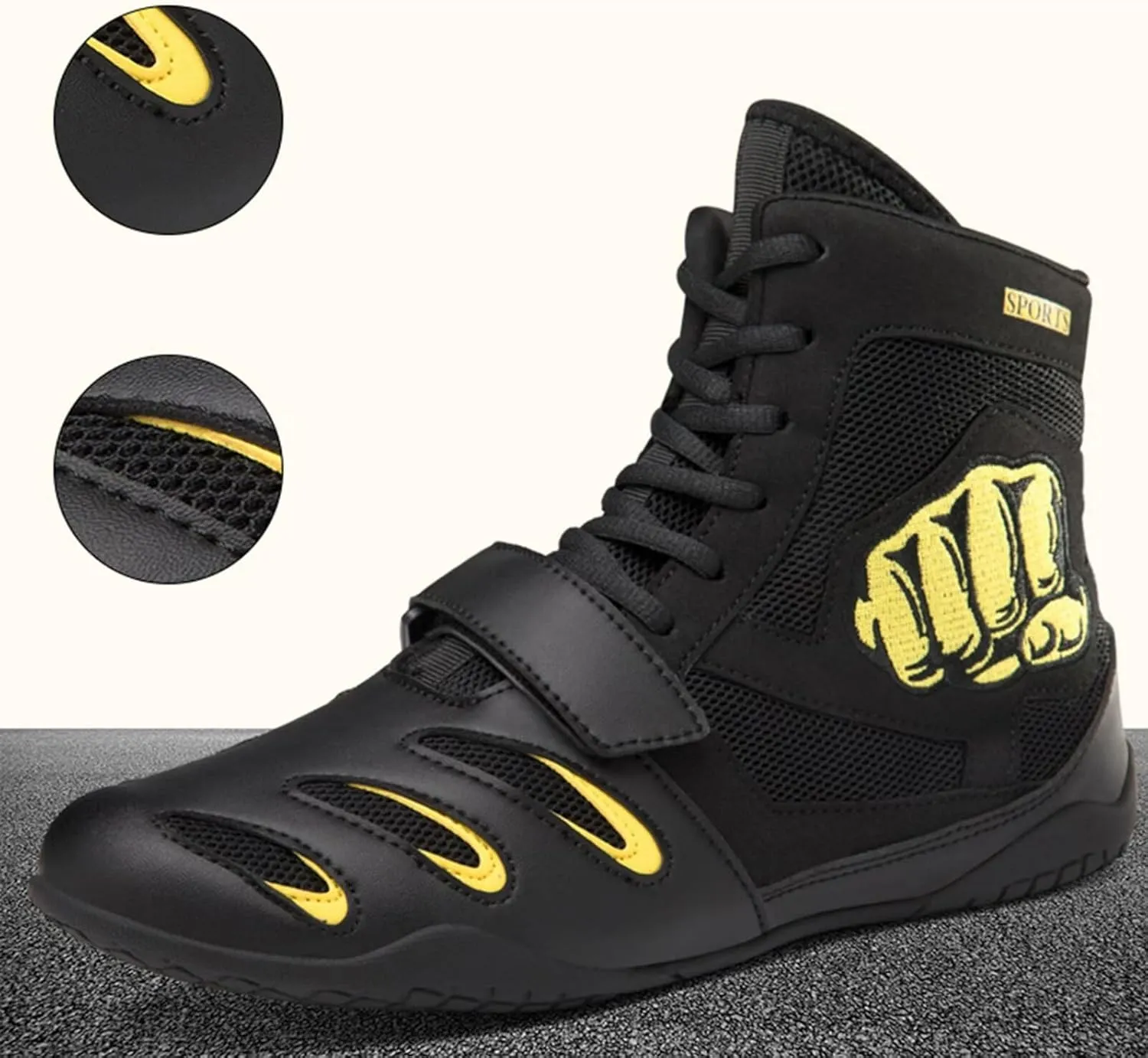 Wrestling Boxing Shoes Pro Fighting Boots and Training Workout Shoes for Men and Women High Top Fitness Sneakers